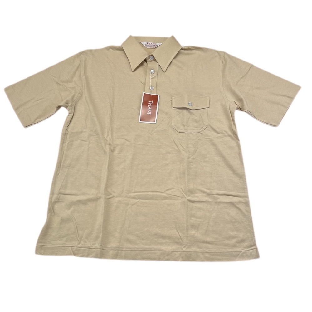 Vtg 70s Thane Airowisp Mens Large Polo Shirt Short Sleeve Deadstock NWT Retro